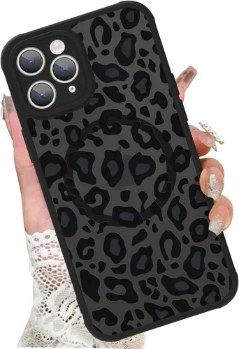 Vista 86 de KANGHAR - Funda para iPhone 11 [Compatible con Magsafe] Patrón estampado de leopardo Lindo guepardo Funda protectora magnética para niñas, mujeres