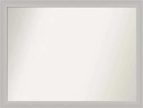 Vista 276 de Amanti Art Silver Bathroom Mirror for Over Sink, 26x45 Custom Made Marred Pewter Rectangle Vanity Mirror, Oversize Casual Wood Frame, Hangs Estaño