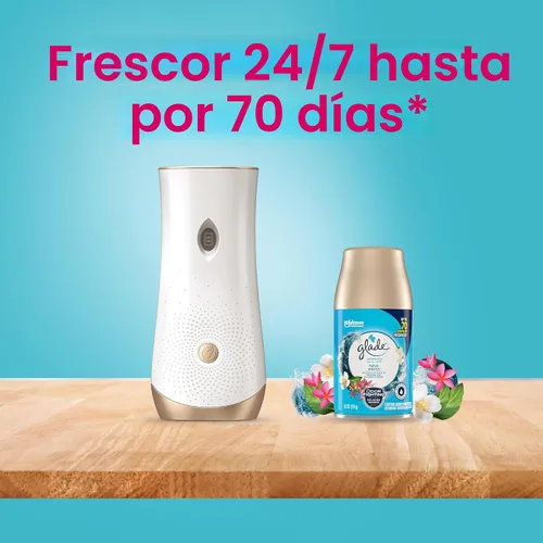 Vista 6 de Glade - Repuesto automático de aspersión, ambientador para el hogar y el baño, Aqua Waves, 6.2 oz, 3