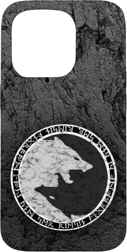 Vista 14 de Fenrir Wolf of Odin in Circle of Norse Runes Case for iPhone 17