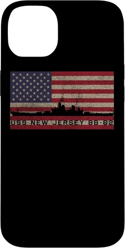 Vista 13 de Funda para iPhone 12 Pro Max USS New Jersey BB-62 WW2 de la bandera estadounidense de EE.UU.