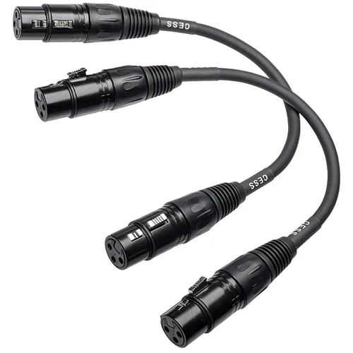 Vista 6 de CNCESS Cable de micrófono XLR hembra a hembra de 3 pines, paquete de 2