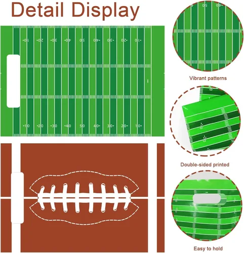 Vista 3 de chiazllta 50 bolsas de plástico para fiestas de fútbol, bolsas de regalo para deportes de rugby, bolsas de regalo, decoraciones para el día