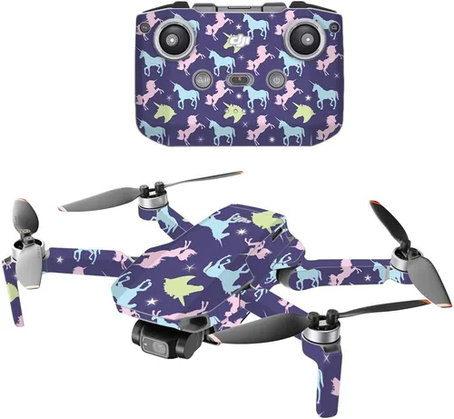 Vista 6 de MightySkins compatible con DJI Mini 2 Drone portátil – Castle Unicorns Cubierta protectora de vinilo duradera, y única Fácil de aplicar, quitar