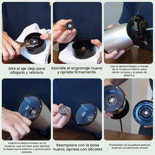 Vista 4 de 8 piezas de repuesto de engranaje base para licuadora Magic-Bullet 250W MB1001 Blade Gear Pieza de repuesto para Magic Bullet MB1001 250W