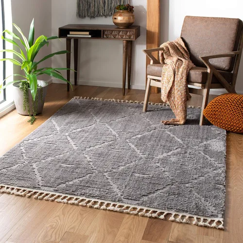 Vista 10 de SAFAVIEH Colección Marrakesh Alfombra de Pasillo - 2 pies 2 pulgadas x 6 pies, color beige, diseño tribal marroquí bohemio con borlas, no desprende