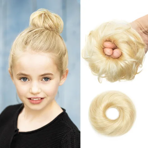 Vista 13 de Moño de Cabello Humano 100%, Moño Desordenado Pieza de Cabello Extensiones de Cabello Humano Real Moño de Cabello Rizado Natural Piezas de Cabello