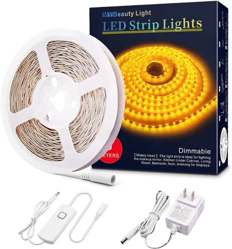 Vista 2 de Paquete completo de los kits completos de la luz de tira llevada amarilla de Dimmable con los equipos completos de los conectores