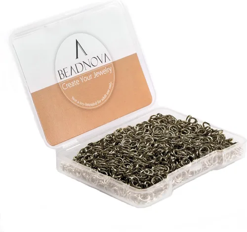 Vista 6 de BEADNOVA Anillos de salto negros de 0.157 in para hacer joyas, anillos abiertos para llaveros y reparación de collares (300 unidades)