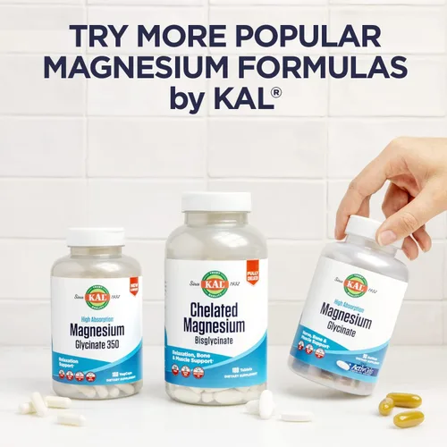 Vista 6 de KAL Vitamina D3 y glicinato de magnesio, fórmula de absorción mejorada con BioPerine, apoyo para la salud muscular y ósea, apoyo inmunológico y más