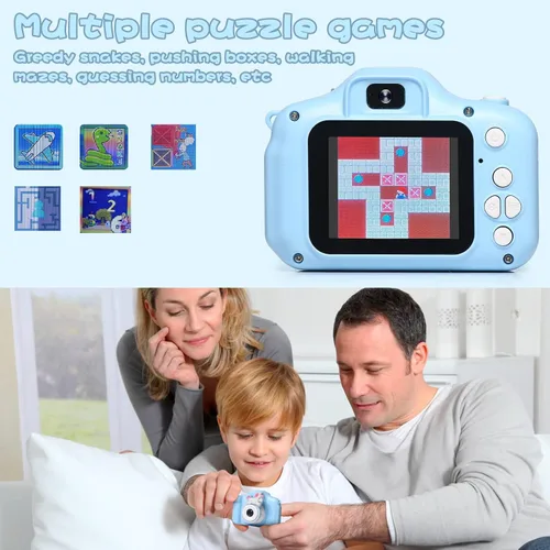 Vista 7 de Cámara para niños, regalos de cumpleaños de Navidad para niños de 3 a 9 años, cámaras de video digitales HD para niños pequeños, juguete portátil