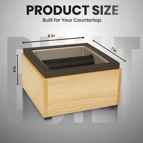 Vista 5 de Rattleware Caja de madera de arce, cubo de café expreso de acero inoxidable