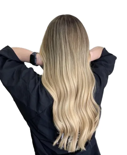 Vista 8 de Tressmatch 16 pulgadas (18 pulgadas) Remy extensiones de cabello humano clip en ombre apagado Negro/Medio/Castaña café Full Head Volumen Set 9