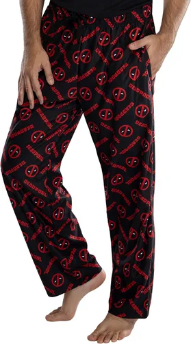 Vista 2 de Pantalones de pijama con estampado de Deadpool para hombre de Marvel Negro