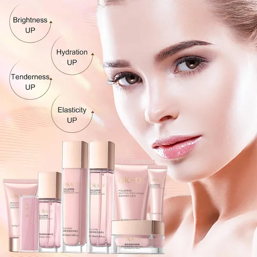 Vista 3 de Set de regalo 8 en 1 para el cuidado de la piel y maquillaje con complejo antioxidante – Limpiador, tóner, loción, suero, crema para ojos, crema BB