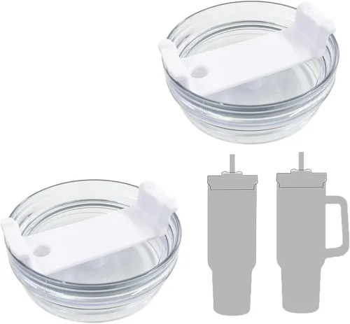 Vista 14 de Paquete de 2 tapas para vaso de 40 onzas compatibles con Stanley Quencher, cubiertas de vaso de acero inoxidable a prueba de derrames y resistentes