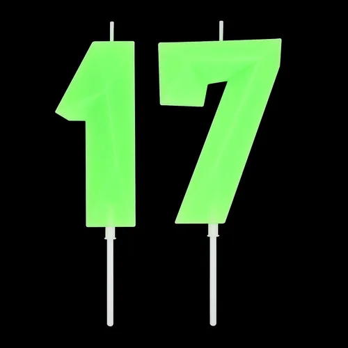 Vista 328 de DERVENTA Vela Grande de Cumpleaños Número 3D Verde Luminoso de 3.7 Pulgadas Celebración de Fiesta Aniversario Decoración Adorno para Pastel 1 Pieza