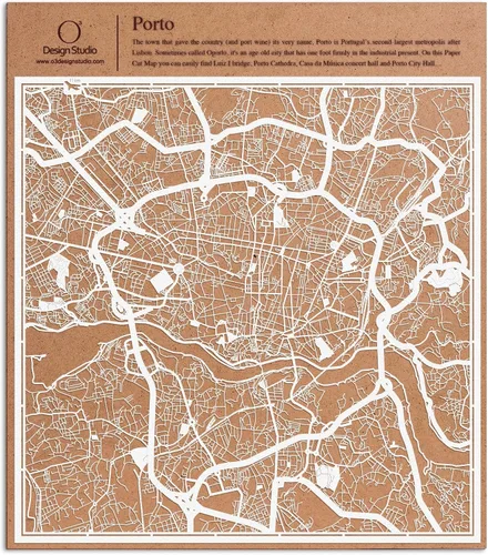 Vista 66 de O3 Design Studio Aberdeen - Mapa de papel cortado en papel blanco de 12 x 12 pulgadas