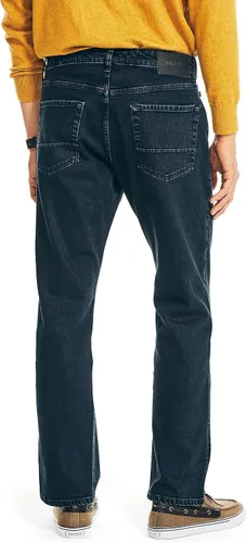 Vista 2 de Nautica Jeans de mezclilla de ajuste relajado para hombre, Azul
