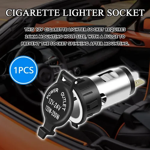 Vista 3 de Beypovk Enchufe para encendedor de cigarrillos, adaptador de encendedor de cigarrillos para automóvil con cubierta impermeable y cable de extensión