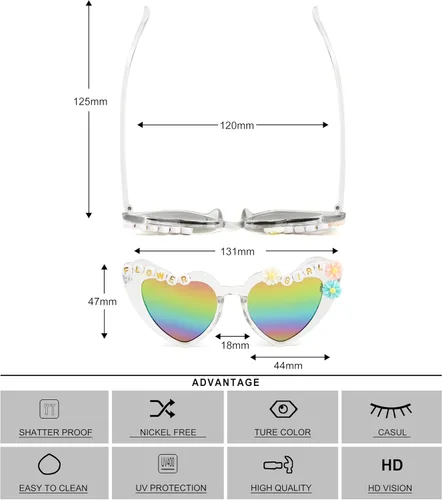 Vista 5 de KENBO Gafas de sol para niñas con protección UV para niños pequeños