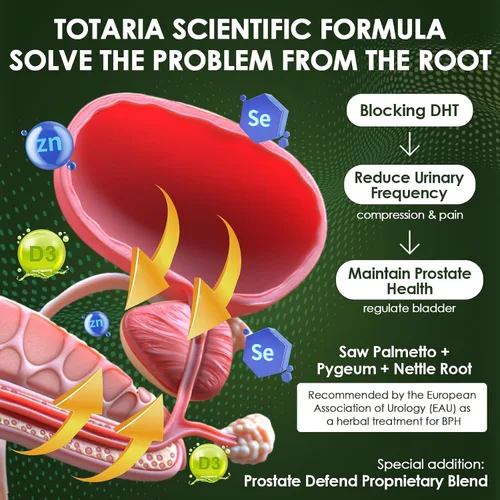 Vista 6 de Totaria Saw Palmetto Orgánico - Suplementos para la Salud de la Próstata para Hombres con Raíz de Ashwagandha, Ortiga, Semilla de Calabaza, Mezcla