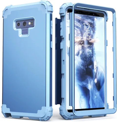 Vista 10 de IDweel Funda para Galaxy Note 9, Note 9 azul para hombres, 3 en 1, a prueba de golpes, delgada, híbrida, resistente, protección de policarbonato