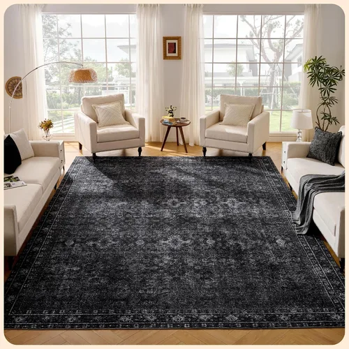 Vista 392 de Istana Alfombra larga antideslizante de 2.5 x 8 para el hogar, para pasillo y cocina, lavable, sedosa y suave al tacto, elegante, color azul y marfil