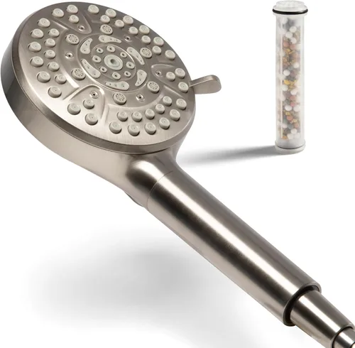 Vista 9 de MDhair Paquete de cabezal de ducha filtrado montado y de mano para cabello y piel más saludables. Filtro de varias etapas que elimina el cloro