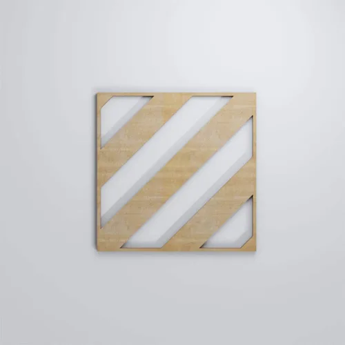 Vista 5 de 7 3/8"W X 7 3/8"H Extra Pequeña Strymon Decorativos Paneles De Pared De Madera Calado, Abedul