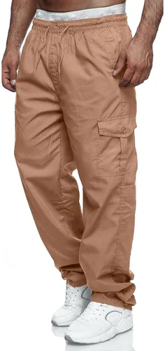 Vista 5 de Pantalones cargo casuales de sarga para hombre, los mejores pantalones deportivos para hombres altos y ajustados para hombre, pantalones de traje