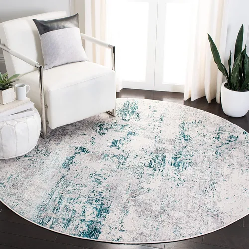 Vista 18 de SAFAVIEH Amalfi Collection AMF572C - Alfombra de pasillo de 2 x 8 pies, color crema y azul marino, moderno diseño abstracto envejecido, no desprende
