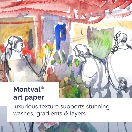 Vista 2 de Canson Artist Series - Papel de acuarela Montval, bloc de alambre, 10 x 7 pulgadas, 20 hojas (140 libras/10.58 oz), papel de artista para adultos