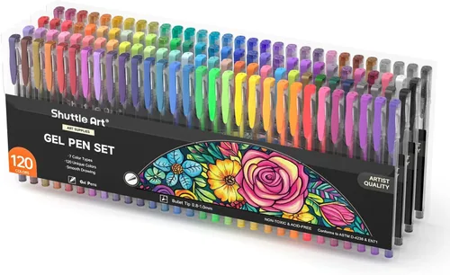 Vista 9 de Paquete de 360 bolígrafos de gel de 180 colores distintos, de Shuttle Art, más 180 recambios, perfecto para los libros de colorear para adultos