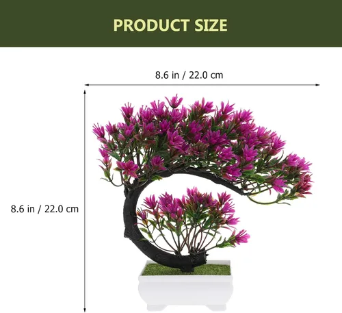 Vista 7 de Árbol bonsái artificial, color del loto, material plástico, peso del artículo 0.01 oz