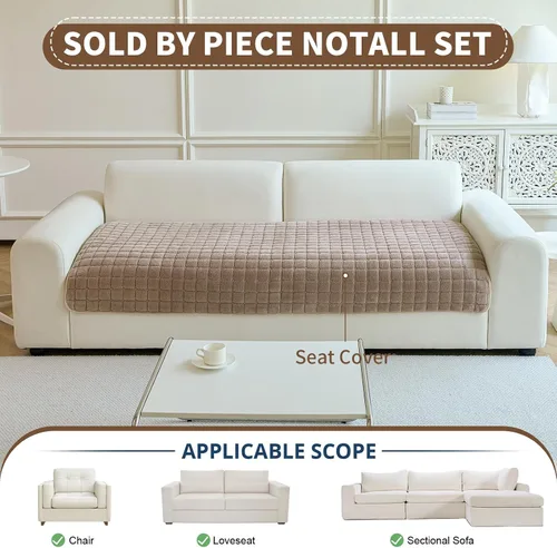 Vista 3 de Funda de terciopelo para sofá, lavable, antideslizante, para sofá modular de 3 cojines, sillón reclinable en forma de L, fundas protectoras