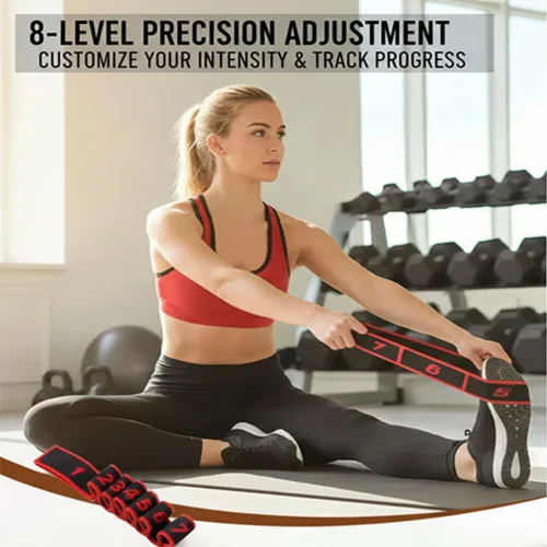 Vista 5 de Banda de resistencia para fitness, banda de resistencia numerada para estiramiento y yoga, equipo de entrenamiento de cuerpo completo para gimnasio
