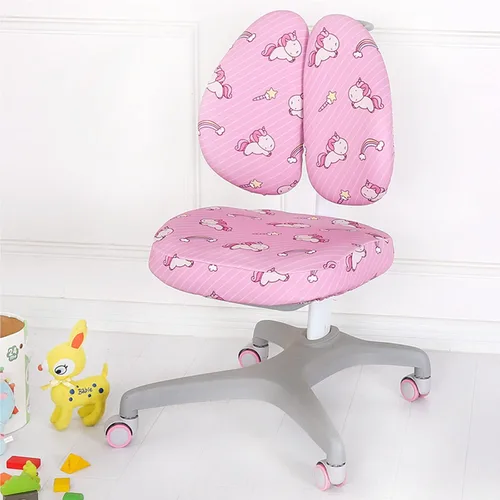 Vista 15 de Funda elástica para silla de escritorio para niños, silla de estudio para niños con respaldo hueco, funda para silla de computadora, funda giratoria
