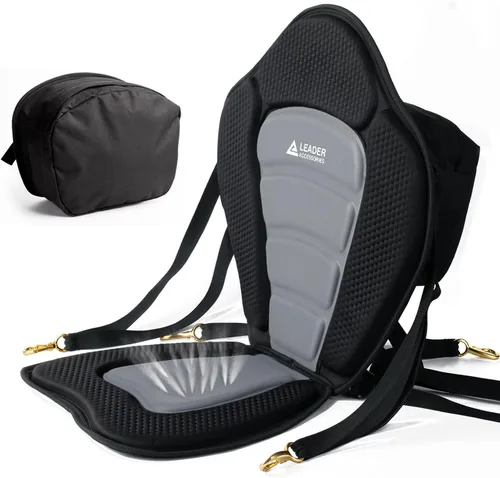 Vista 9 de Asiento para kayak o bote de Leader Accessories de lujo con soporte trasero - Cojín de asiento de silla de kayak de lujo con bolsa