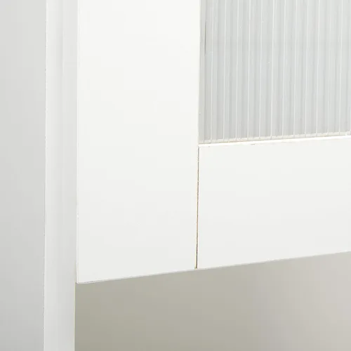 Vista 9 de HODEDAH IMPORT - Armario de cocina alto con espacio cerrado superior e inferior, 1 cajón, gran espacio abierto para microondas en color blanco