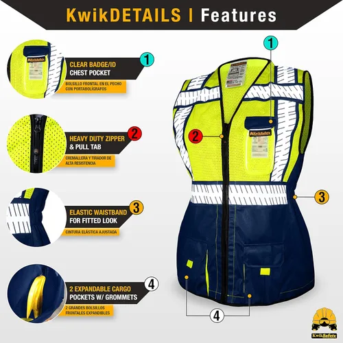 Vista 2 de KwikSafety - Charlotte, NC - SHERIFF & SPECIALIST Chaleco de Seguridad para Mujer ANSI OSHA