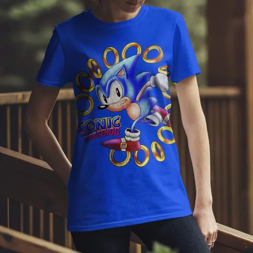 Vista 3 de SEGA Sonic The Hedgehog - Camiseta oficial para hombre The Fastest Thing Alive