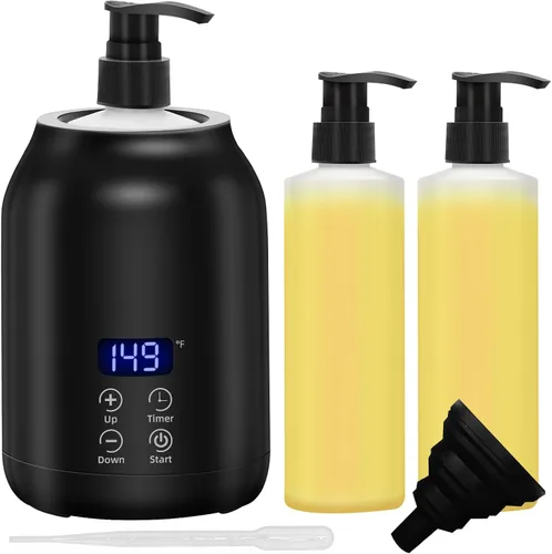 Vista 9 de Yofuly Máquina calentada con dispensador de doble loción con botellas de Negro