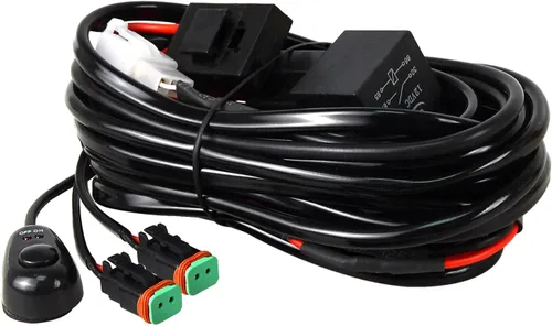 Vista 19 de SKYWORLD Kit de arnés de cableado de 1 cable de 10 pies para barra de luz de trabajo LED, interruptor de encendido/apagado de 14 V, kit de arnés