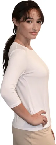 Vista 4 de Kosher Casual Camiseta modesta de capas con cuello redondo y manga 34 cerrada para mujer