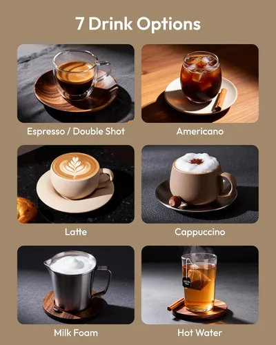 Vista 2 de EUHOMY Máquina automática de café expreso con espumador de leche