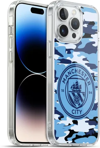 Vista 104 de Head Case Designs Funda de gel con licencia oficial del Manchester City Man City FC Blue Moon Badge Camou [protección de grado militar] compatible