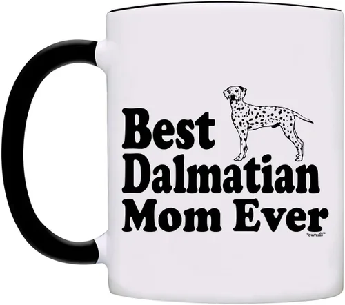 Vista 2 de Taza Best Dalmatian Mom Ever Taza de café-0090-Negro