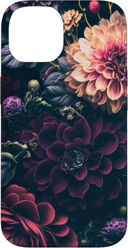 Vista 4 de Dahlia Flower Moody Dark Floral Pink and Purple Pattern Case for iPhone 17