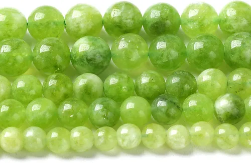 Vista 49 de 36 piezas de cuentas sueltas de espacio de jade de epidoto verde y rojo natural de 10 mm, cuentas redondas para hacer joyas DIY, collares, pulseras